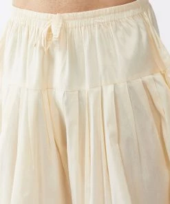 VASTRAMAY Men's Rose Gold Banarasi Jacket With Maroon Silk Kurta And Gold Dhoti Set