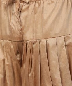 Vastramay Men's Gold Cotton Silk Blend Ethnic Jacket, Kurta And Dhoti Pant Set