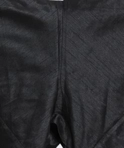 Vastramay Men's Black Cotton Silk Blend Kurta, Ethnic Jacket And Pyjama Set