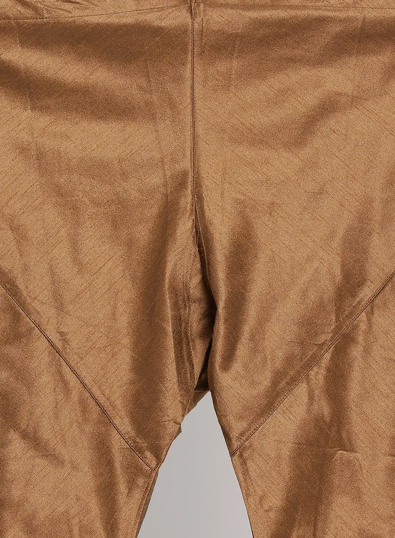 Vastramay Men's Brown Cotton Silk Blend Kurta, Ethnic Jacket And Pyjama Set 7 Vastramay Men's Brown Cotton Silk Blend Kurta, Ethnic Jacket And Pyjama Set