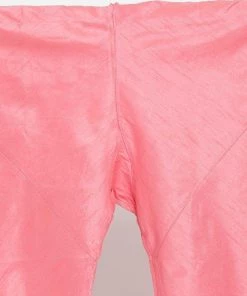 Vastramay Men's Pink Cotton Silk Blend Kurta, Ethnic Jacket And Pyjama Set