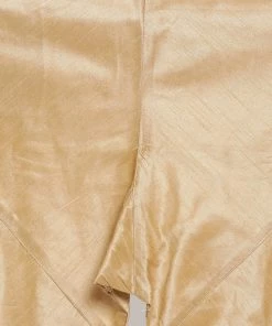 Vastramay Men's Gold Cotton Silk Blend Kurta, Ethnic Jacket And Pyjama Set