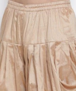 Vastramay Men's Yellow Cotton Silk Blend Ethnic Jacket, Kurta And Dhoti Pant Set