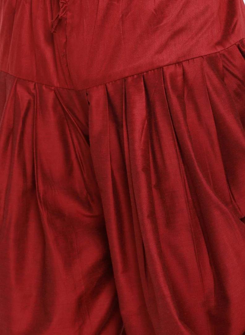 Vastramay Men's Gold Cotton Silk Blend Ethnic Jacket, Kurta And Dhoti Pant Set 7 Vastramay Men's Gold Cotton Silk Blend Ethnic Jacket, Kurta And Dhoti Pant Set