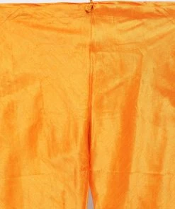 Vastramay Men's Orange Cotton Silk Blend Kurta, Ethnic Jacket And Pyjama Set 12 Vastramay Men's Orange Cotton Silk Blend Kurta, Ethnic Jacket And Pyjama Set