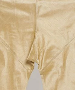 Vastramay Men's Gold Cotton Silk Blend Kurta, Ethnic Jacket And Pyjama Set 12 Vastramay Men's Gold Cotton Silk Blend Kurta, Ethnic Jacket And Pyjama Set