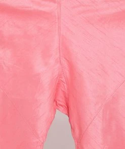 Vastramay Men's Pink Cotton Silk Blend Kurta, Ethnic Jacket And Pyjama Set