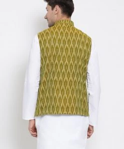 Buy 1 Get 1 VASTRAMAY Men's Green Cotton Ethnic Jacket 11 Buy 1 Get 1 VASTRAMAY Men's Green Cotton Ethnic Jacket