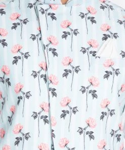 VASTRAMAY Men's Light Blue Cotton Blend Floral Ethnic Jacket Buy 1 Get 1