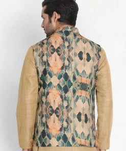 VASTRAMAY Men's Multicolor Silk Blend Ethnic Jacket 11 VASTRAMAY Men's Multicolor Silk Blend Ethnic Jacket
