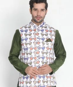 Vastramay Cotton Satin Blend Multicolor Baap Beta Ethnic Jacket