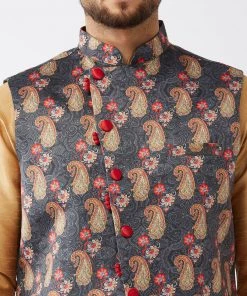 VASTRAMAY Men's Rose Gold Silk Blend Kurta And Dhoti Pant With Cotton Blend Ethnic Jacket Buy 1 Get 1 12 VASTRAMAY Men's Rose Gold Silk Blend Kurta And Dhoti Pant With Cotton Blend Ethnic Jacket Buy 1 Get 1
