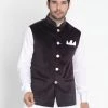 Buy 1 Get 1 VASTRAMAY Men's Black Velvet Ethnic Jacket 1 Buy 1 Get 1 VASTRAMAY Men's Black Velvet Ethnic Jacket