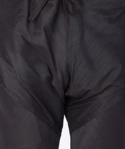 VASTRAMAY Men's Black Cotton Silk Blend Kurta, Ethnic Jacket And Pyjama Set Kurta Sets