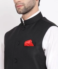 Vastramay Baap Beta Cotton Blend Black Jacket 12 Vastramay Baap Beta Cotton Blend Black Jacket