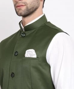 Vastramay Baap Beta Cotton Blend Green Jacket 12 Vastramay Baap Beta Cotton Blend Green Jacket
