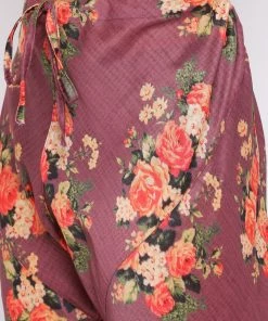 Vastramay Multicolored-Base-Purple Baap Beta Jacket Kurta Pyjama Set