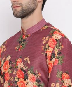 Vastramay Multicolored-Base-Purple Baap Beta Jacket Kurta Pyjama Set 18 Vastramay Multicolored-Base-Purple Baap Beta Jacket Kurta Pyjama Set