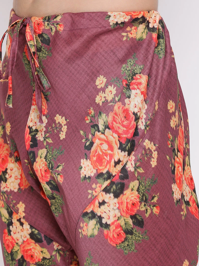 Vastramay Multicolored-Base-Purple Baap Beta Jacket Kurta Pyjama Set 9 Vastramay Multicolored-Base-Purple Baap Beta Jacket Kurta Pyjama Set