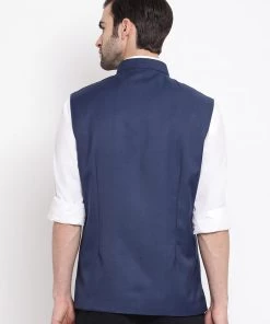 Vastramay Baap Beta Cotton Blend Blue Jacket