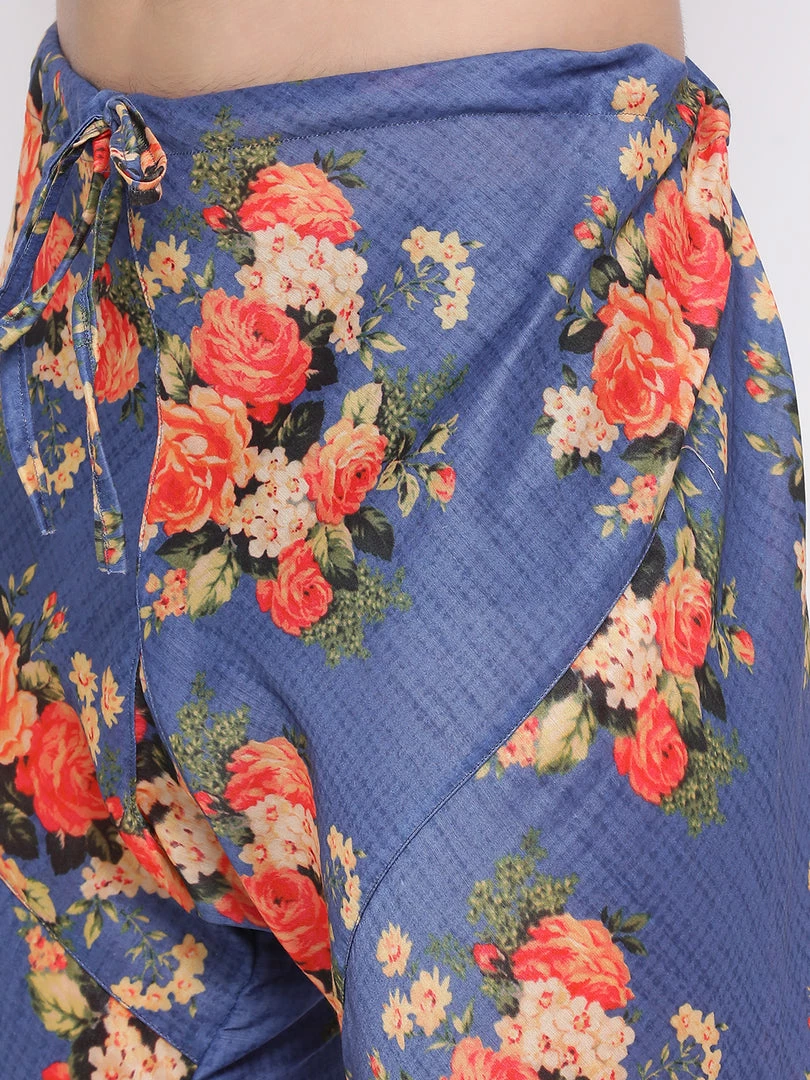 Vastramay Multicolored-Base-Blue Baap Beta Jacket Kurta Pyjama Set 9 Vastramay Multicolored-Base-Blue Baap Beta Jacket Kurta Pyjama Set