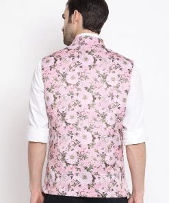 Vastramay Multicolor-Base-Pink Baap Beta Ethnic Jacket Set 13 Vastramay Multicolor-Base-Pink Baap Beta Ethnic Jacket Set