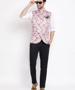 Vastramay Multicolor-Base-Pink Baap Beta Ethnic Jacket Set 15 Vastramay Multicolor-Base-Pink Baap Beta Ethnic Jacket Set