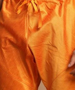 VASTRAMAY Maroon Patola Print Nehru Jacket With Orange Color Kurta Pyjama Set Jacket Kurta Sets 13 VASTRAMAY Maroon Patola Print Nehru Jacket With Orange Color Kurta Pyjama Set Jacket Kurta Sets