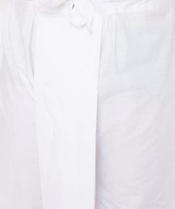 Kurta Sets Vastramay Men's Beige And White Cotton Blend Jacket, Kurta And Dhoti Set
