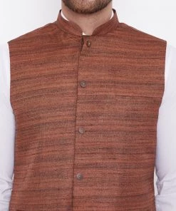 Vastramay Coffee Brown Baap Beta Ethnic Jacket Set 15 Vastramay Coffee Brown Baap Beta Ethnic Jacket Set