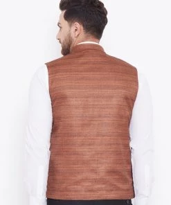 Vastramay Coffee Brown Baap Beta Ethnic Jacket Set 13 Vastramay Coffee Brown Baap Beta Ethnic Jacket Set