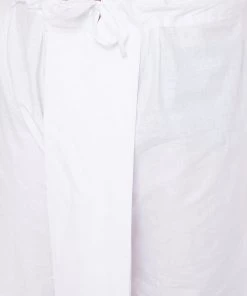 Kurta Sets Vastramay Men's Orange And White Cotton Blend Jacket, Kurta And Dhoti Set