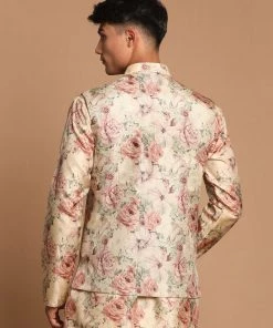Rakhi VASTRAMAY Men's Beige Color Printed Jacket 10 Rakhi VASTRAMAY Men's Beige Color Printed Jacket