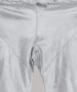 Vastramay Jacket Kurta Sets Men's Grey Cotton Silk Blend Kurta, Ethnic Jacket And Pyjama Set