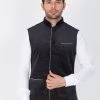 Vastramay Men's Black Velvet Ethnic Jacket 2 Vastramay Men's Black Velvet Ethnic Jacket