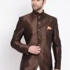 VASTRAMAY Men's Coffee Silk Blend Jodhpuri