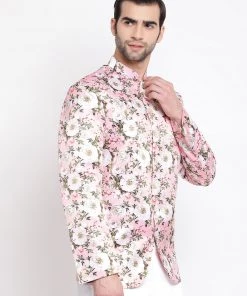 Vastramay Multicolor-Base-Pink Baap Beta Jodhpuri Set Jacket