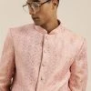 VASTRAMAY Men's Pink Ethnic Motif Silk Blend Jodhpuri 2 VASTRAMAY Men's Pink Ethnic Motif Silk Blend Jodhpuri