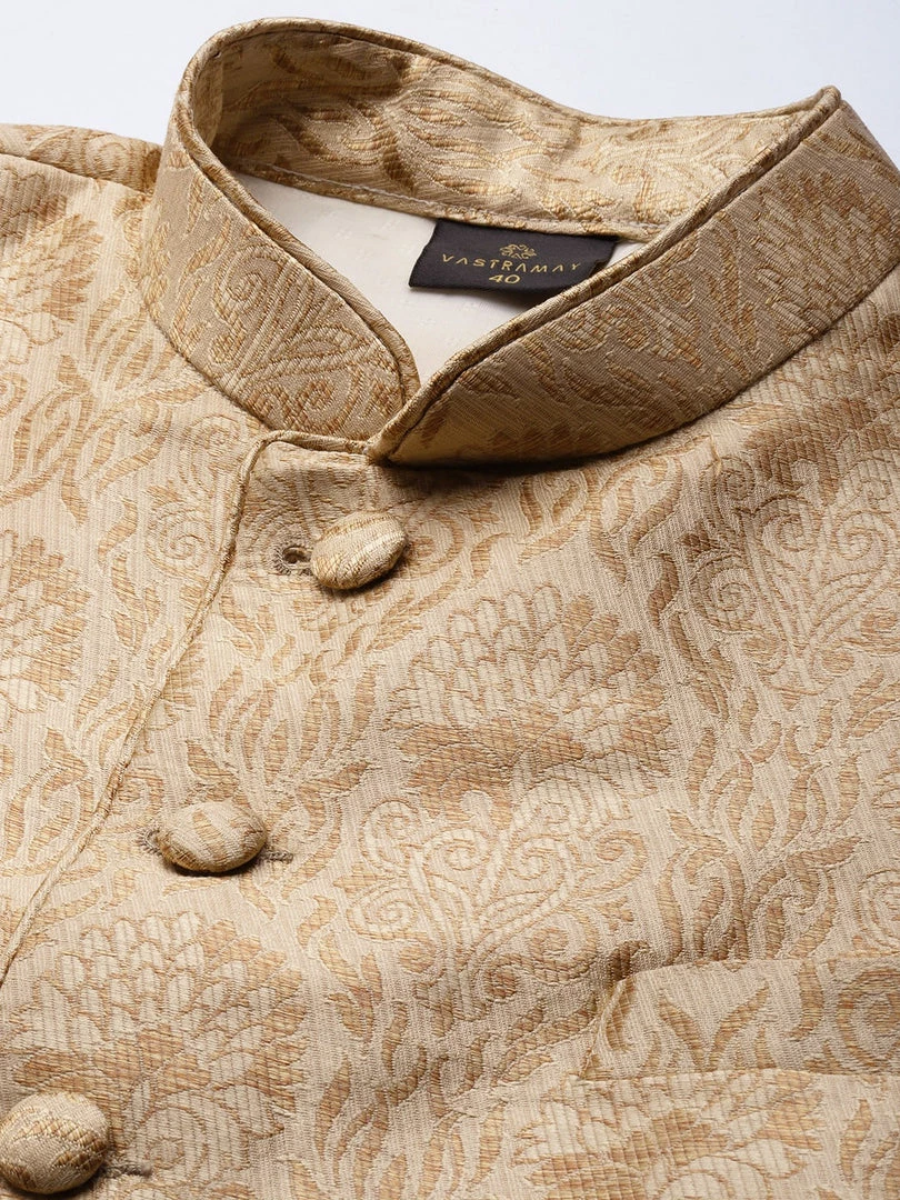 VASTRAMAY Men's Rose Gold-Toned Silk Blend Ethnic Jodhpuri Rakhi 4 VASTRAMAY Men's Rose Gold-Toned Silk Blend Ethnic Jodhpuri Rakhi