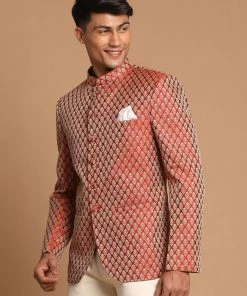 Rakhi VASTRAMAY Men's Maroon Silk Blend Ethnic Jodhpuri