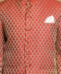 Rakhi VASTRAMAY Men's Maroon Silk Blend Ethnic Jodhpuri