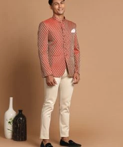 Rakhi VASTRAMAY Men's Maroon Silk Blend Ethnic Jodhpuri
