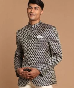 Rakhi VASTRAMAY Men's Navy Blue Silk Blend Ethnic Jodhpuri