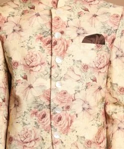 VASTRAMAY Men's Beige Color Printed Jodhpuri Rakhi