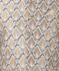 Vastramay Men's Beige Cotton Silk Blend Ethnic Jacket
