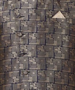 Vastramay Men's Blue Cotton Silk Blend Ethnic Jacket