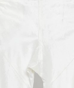 Vastramay Men's White Cotton Silk Blend Kurta And Pyjama Set