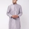 Ganesh Chaturthi VASTRAMAY Men's Lavender Silk Blend Kurta