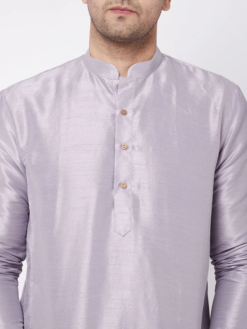 Ganesh Chaturthi VASTRAMAY Men's Lavender Silk Blend Kurta 6 Ganesh Chaturthi VASTRAMAY Men's Lavender Silk Blend Kurta