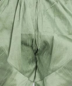 Vastramay Men's Light Green Cotton Silk Blend Kurta And Pyjama Set